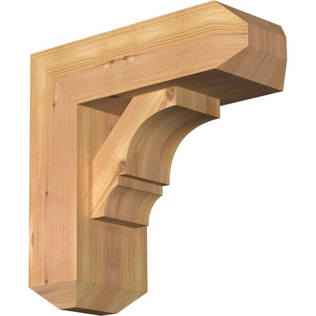 Ekena Millwork Balboa Craftsman Smooth Bracket w/ Offset Brace, Western Red Cedar, 5 1/2"W x 14"D x 14"H BKT0604X14X14BOA04SWR